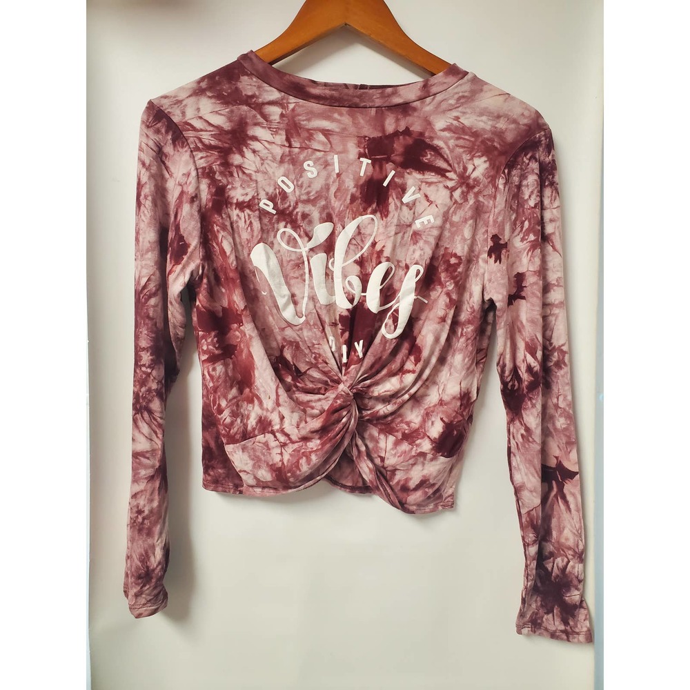 NWT Revive Long Sleeve Twist Front Tie Dye Top, Size Small